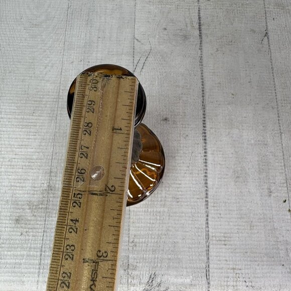 Vintage Robert Stanley Amber Glass Tapered Candles Sticks 6.5" Holders Set Of 2 - Picture 10 of 16